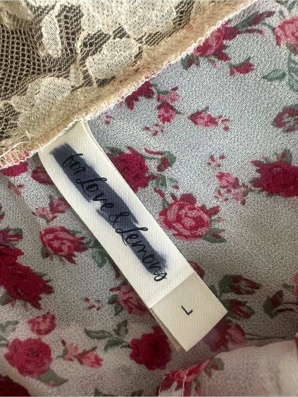 FOR LOVE & LEMONS Melrose White Floral Robe Victorias Secret Women L Feminine - Picture 6 of 11